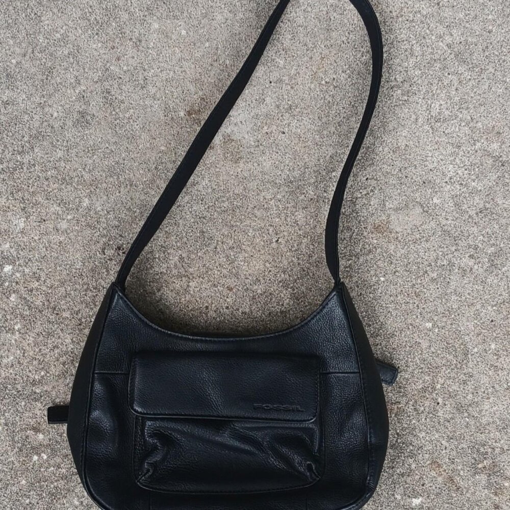 Vintage Fossil Black leather purse